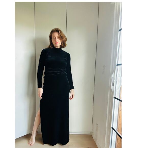 Vintage Tadashi Formal Black Velvet Maxi Skirt/Top Size S Gothic Vampy - Picture 8 of 8